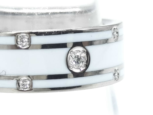 Colored Stone D0.22ct K18WG 9.8g Ring