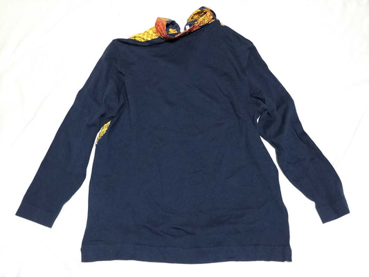 HERMES Knit Switching 100% Silk Chapeau Top