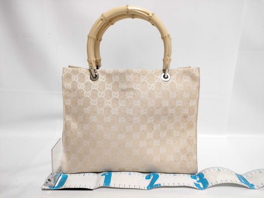 GUCCI Bamboo *GG Canvas Handbag Handbag
