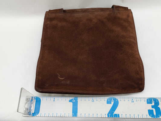 CHANEL Suede Shoulder Bag Brown