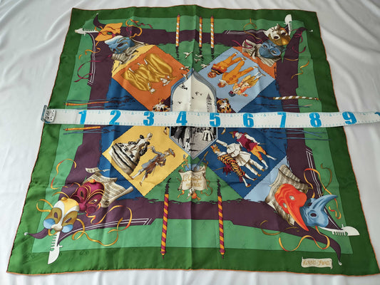 HERMES Carré Carré Venice Carnival Scarf