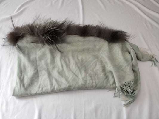 GUCCI GG254017 Stole Fox Fur Scarf Muffler