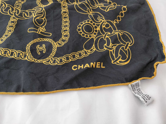 CHANEL Coco Mark Coco Mark Gold Chain Scarf