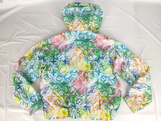 LOUIS VUITTON Monogram Pastel Nylon Zip Hoodie Jacket