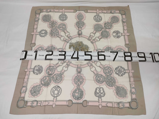HERMES Silk Carre 90 Cuivreries Scarf