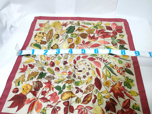 HERMES Carre Carre 90 Tourbillon Fallen Leaves Scarf