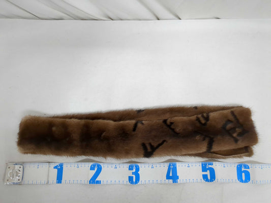 FENDI Zucca pattern / fur scarf scarf