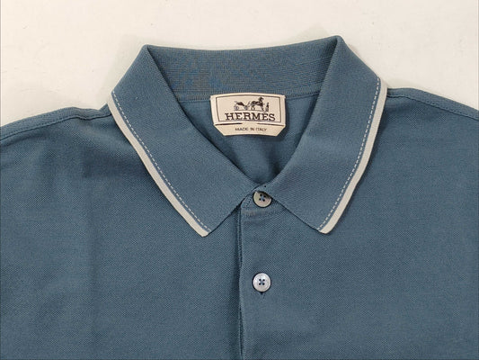 HERMES Polo Shirt Blue L Tops