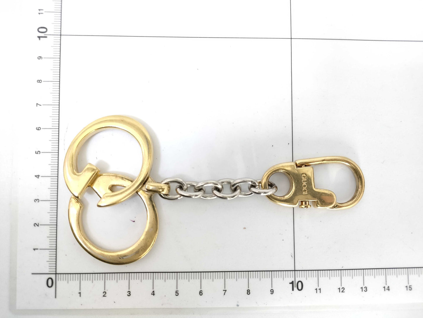 GUCCI Double GG Key Ring Gold Color Key Case/Key Holder