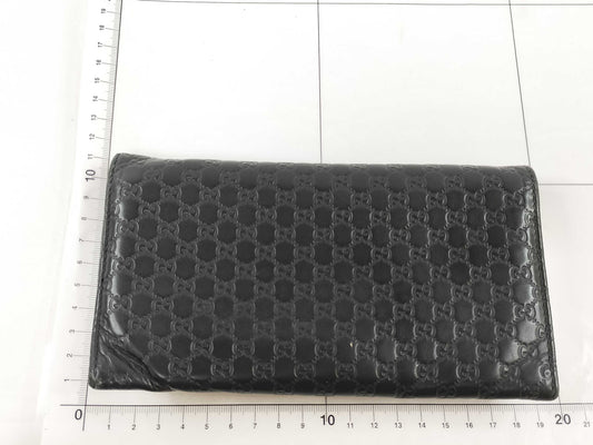 GUCCI GG Long Wallet Black Leather Wallet