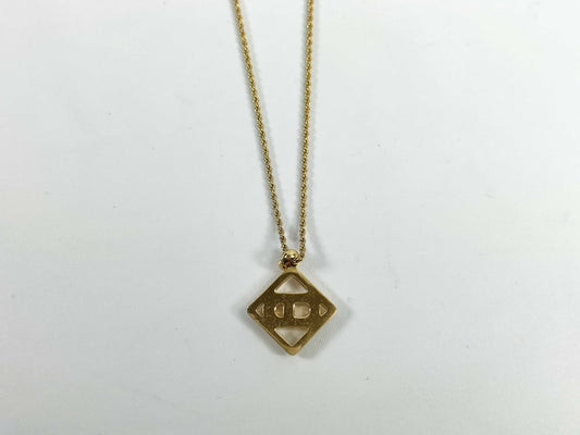 Dior logo necklace with stone and gold accents