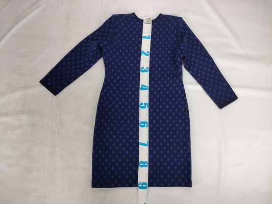 Yves Saint Laurent Polka Dot Knit Dress, Navy x Blue