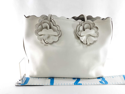 Miu Miu Flower Tote Bag with Pouch, White