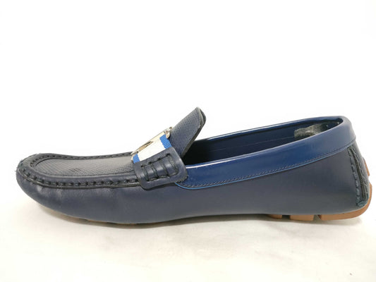 LOUIS VUITTON LV logo loafers, heavy heel wear, business shoes