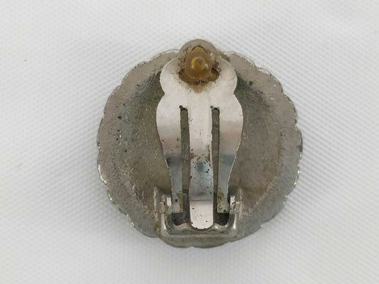 CHANEL 97P Coco Circle Silver Color Single Earring