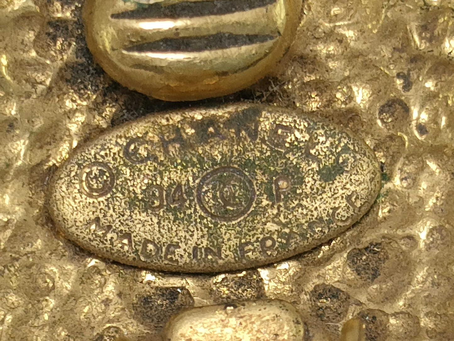 CHANEL Coco 94P Square Gold-Colored Earrings