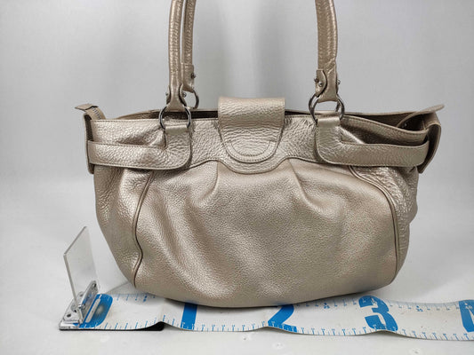 Salvatore Ferragamo Gancini Leather Tote Bag, Gold