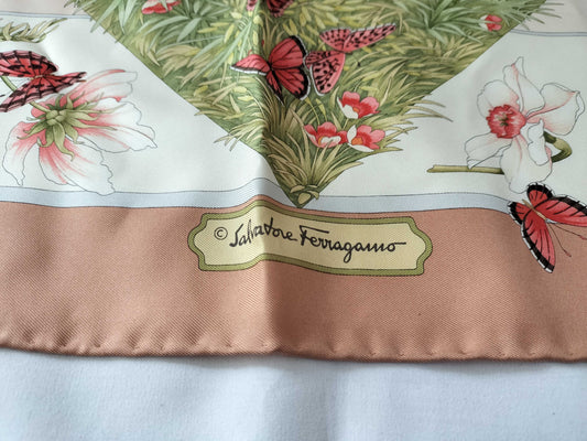 Salvatore Ferragamo Silk Scarf Animal Print Scarf