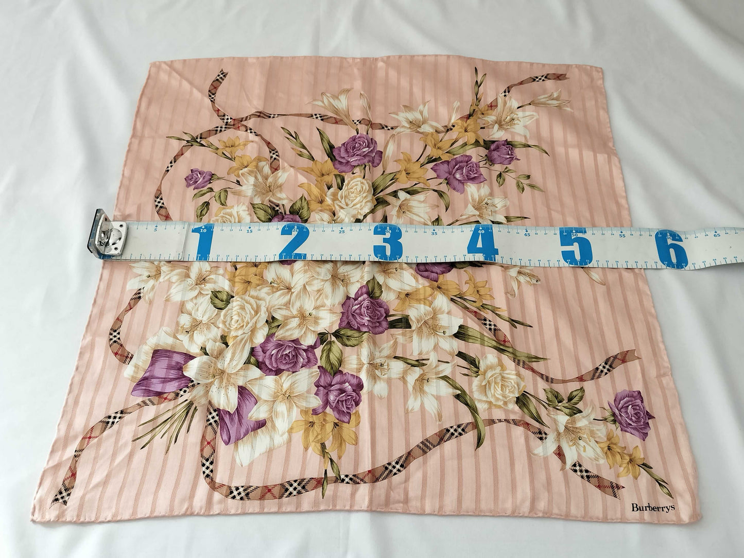 BURBERRY Flower x Check x Line Pattern Scarf