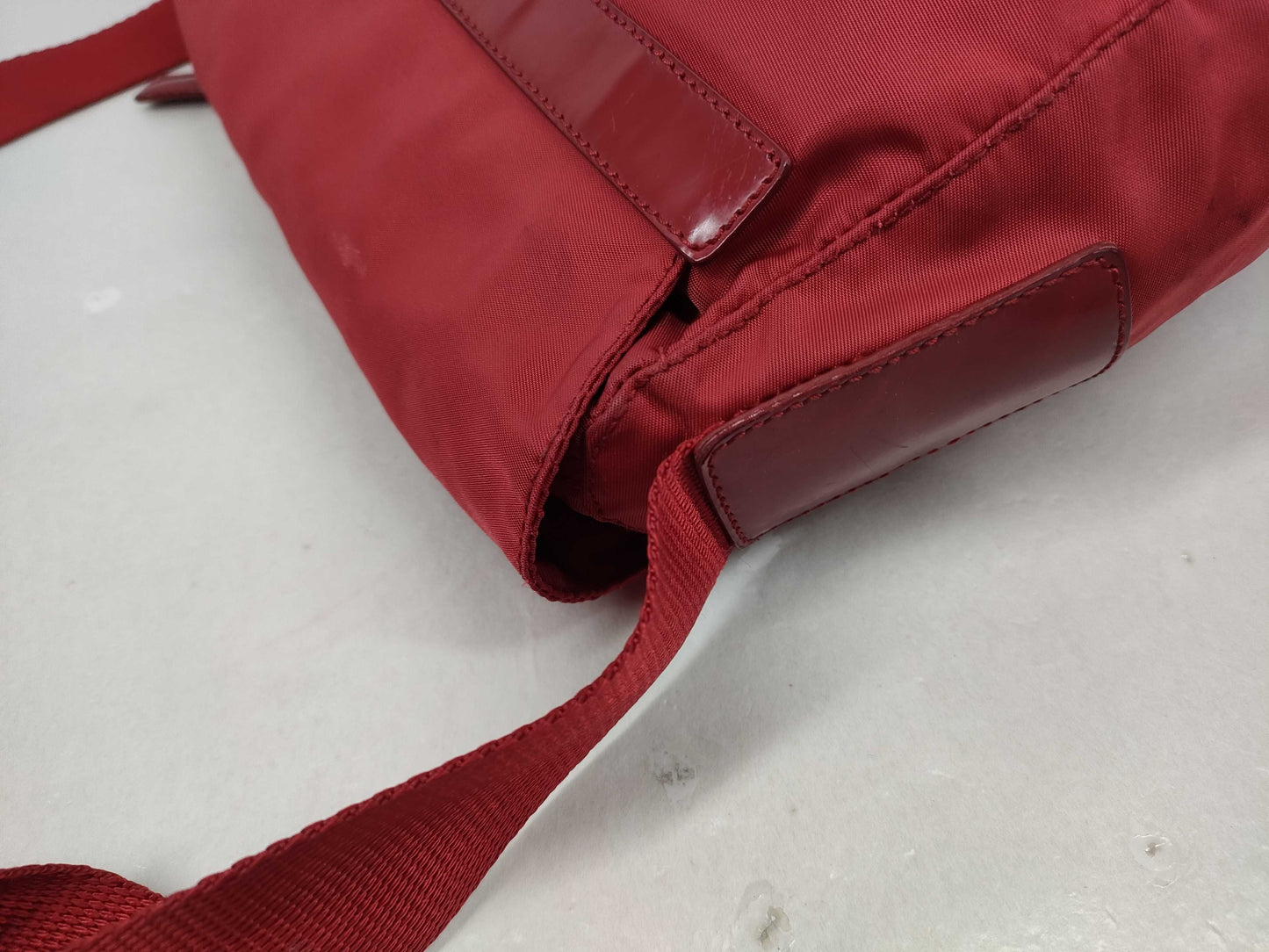 PRADA Nylon Shoulder Bag Red