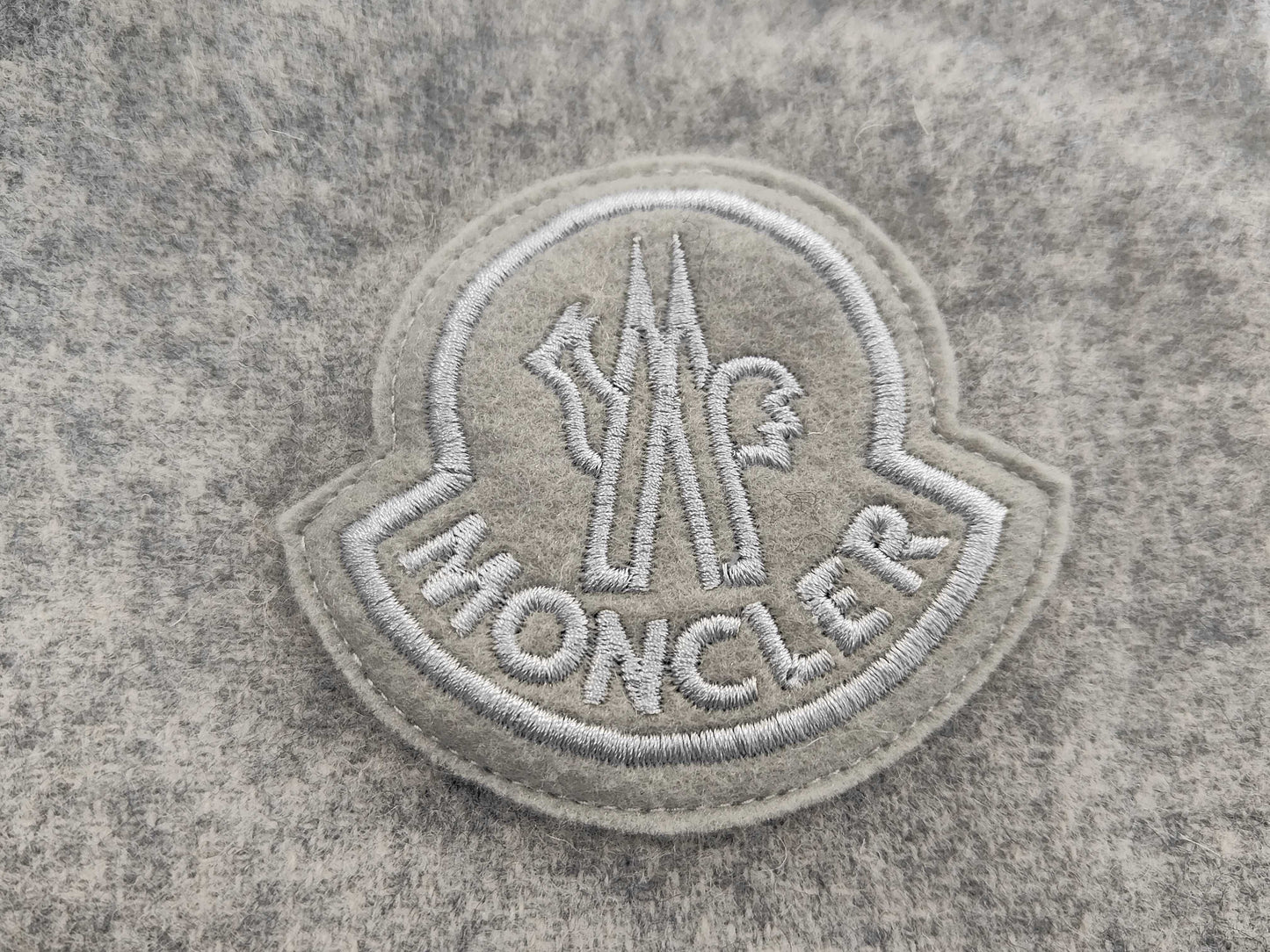 MONCLER Scarf with Logo Patch, Gray