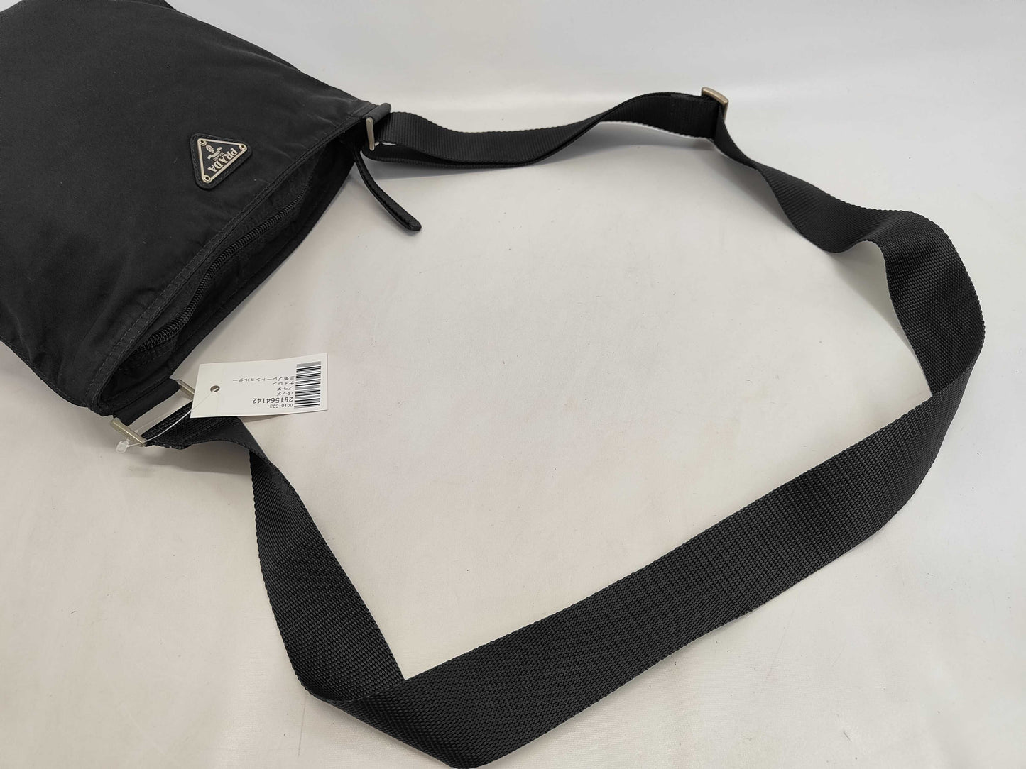 PRADA Nylon Triangle Plate Shoulder Bag