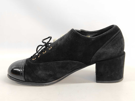 CHANEL Velour x Enamel x Faux Pearl Other Shoes