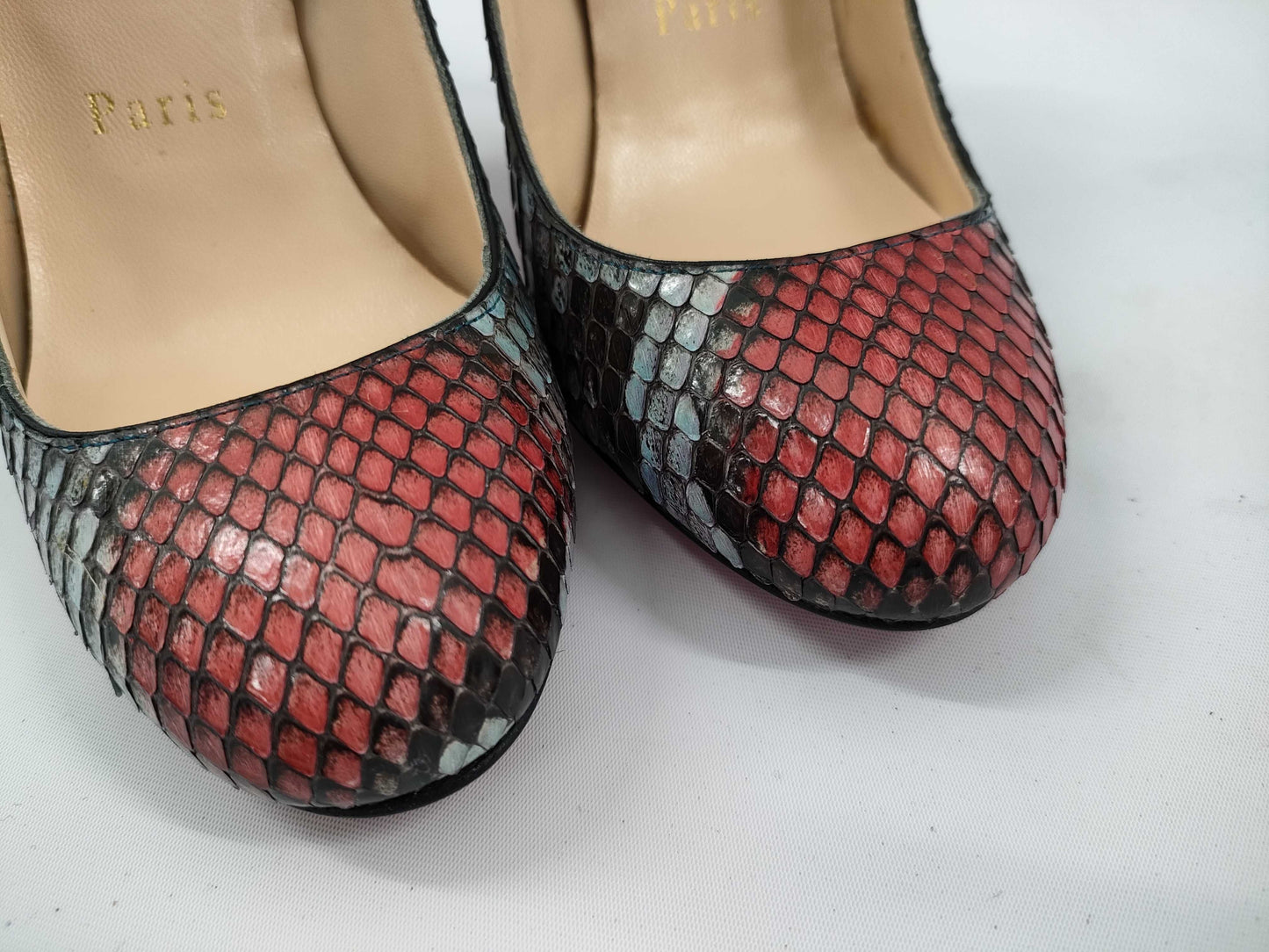 Christian Louboutin Python Heel Pumps