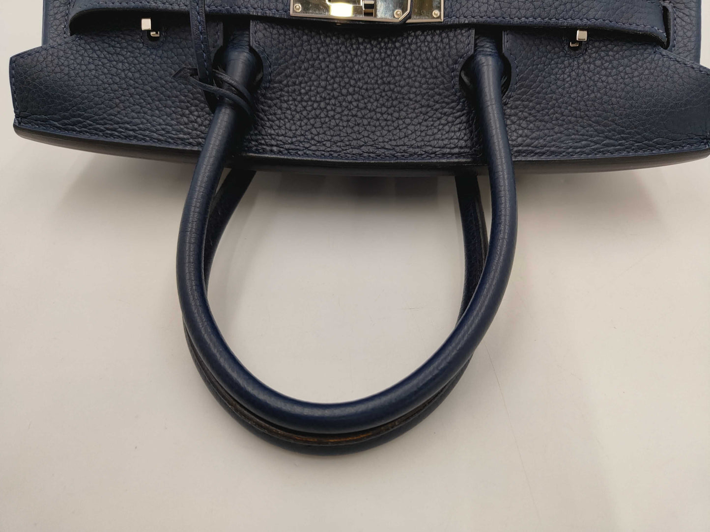 HERMES Birkin 30 Handbag in Navy with Silver Hardware and N Stamp