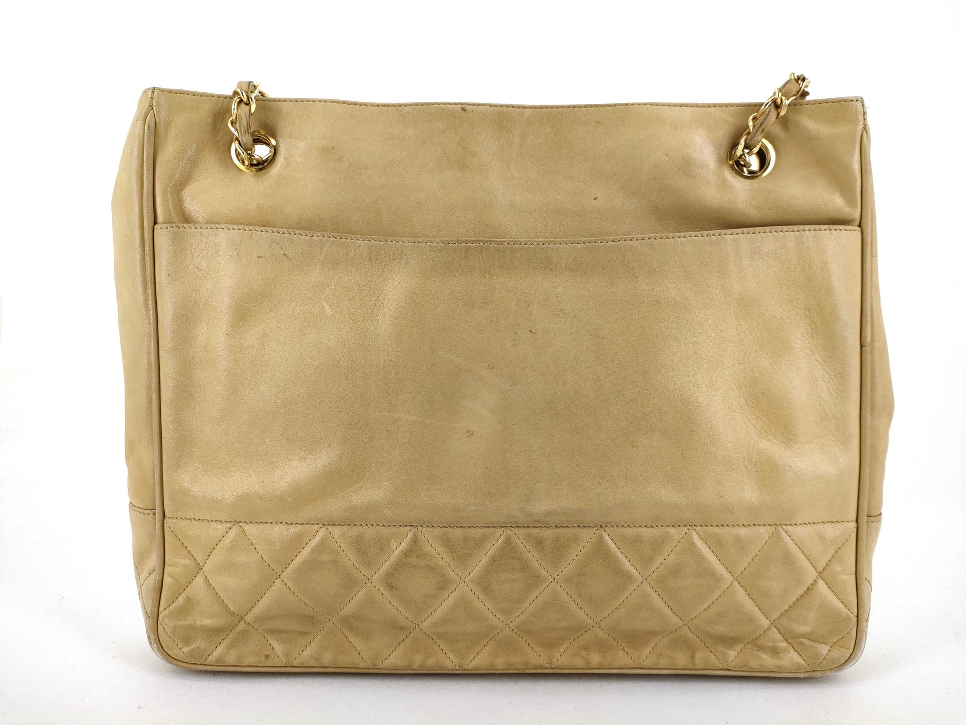 CHANEL Lambskin Matelasse Chain Tote Bag