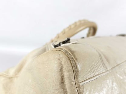 BALENCIAGA The Twiggy Leather 2-Way Bag, Ivory Handbag
