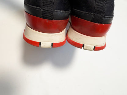 HERMES Sneakers Nylon Leather Black Size 37.5