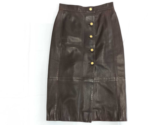 CHANEL Lamb Leather Skirt