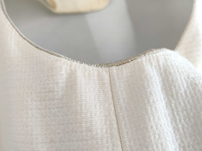 CHANEL Dress P40821W04662 #36 Cream x Gold