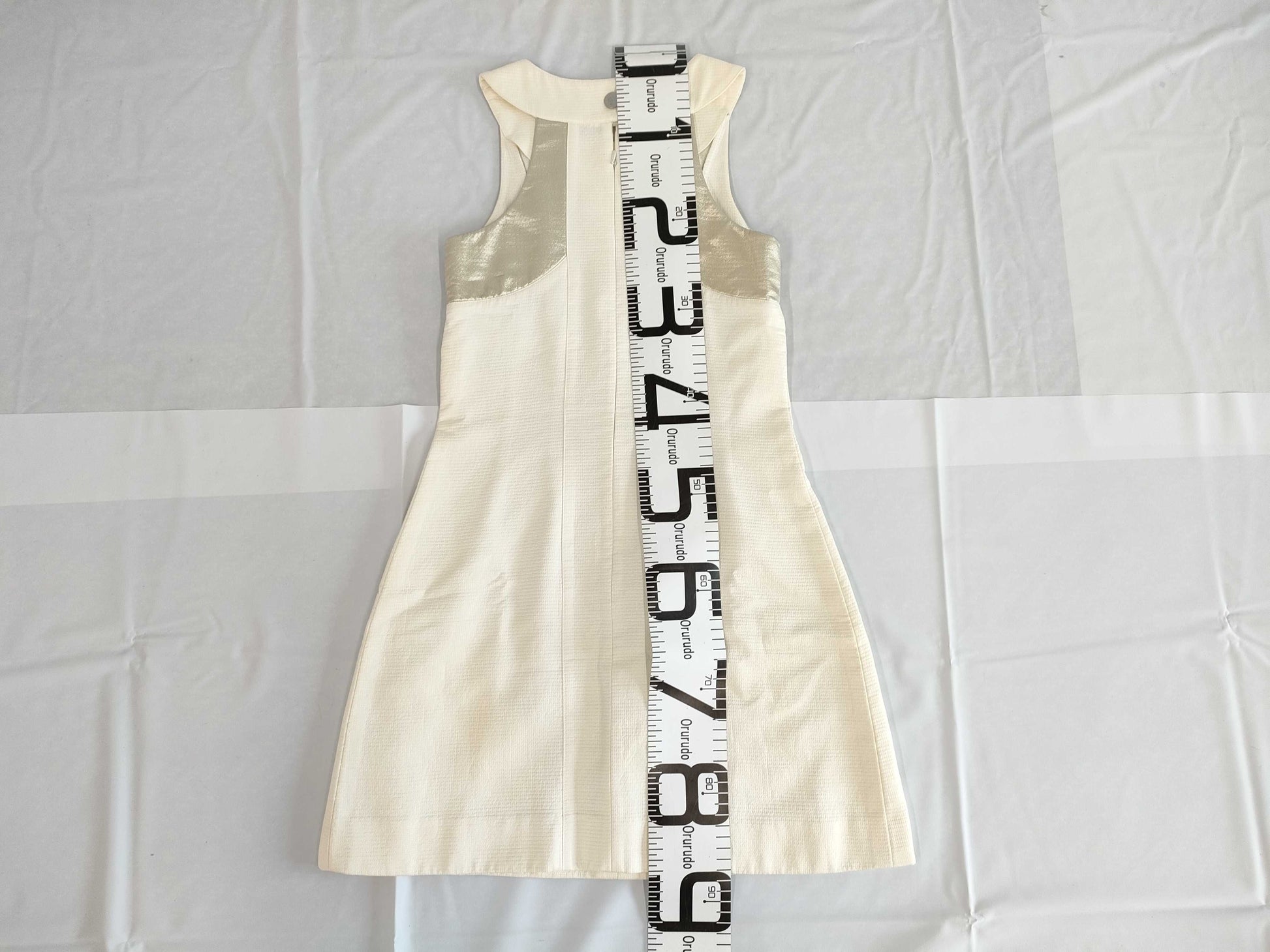 CHANEL Dress P40821W04662 #36 Cream x Gold