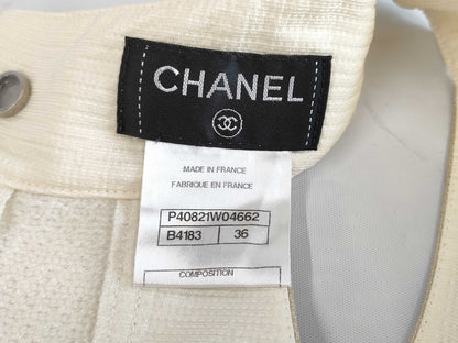 CHANEL Dress P40821W04662 #36 Cream x Gold