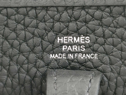 HERMES Evelyn TPM Taurillon Clemence Black W-stamped Shoulder Bag