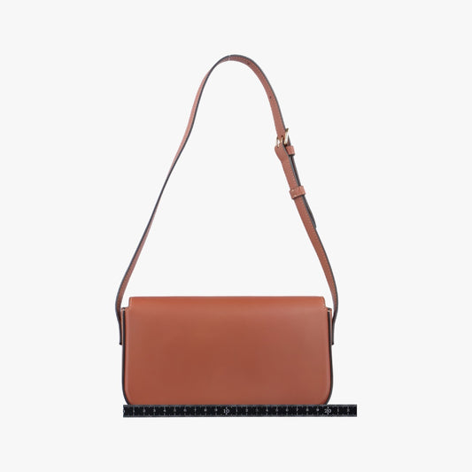 CELINE Triomphe Brown Leather Shoulder Bag S-CU-8281