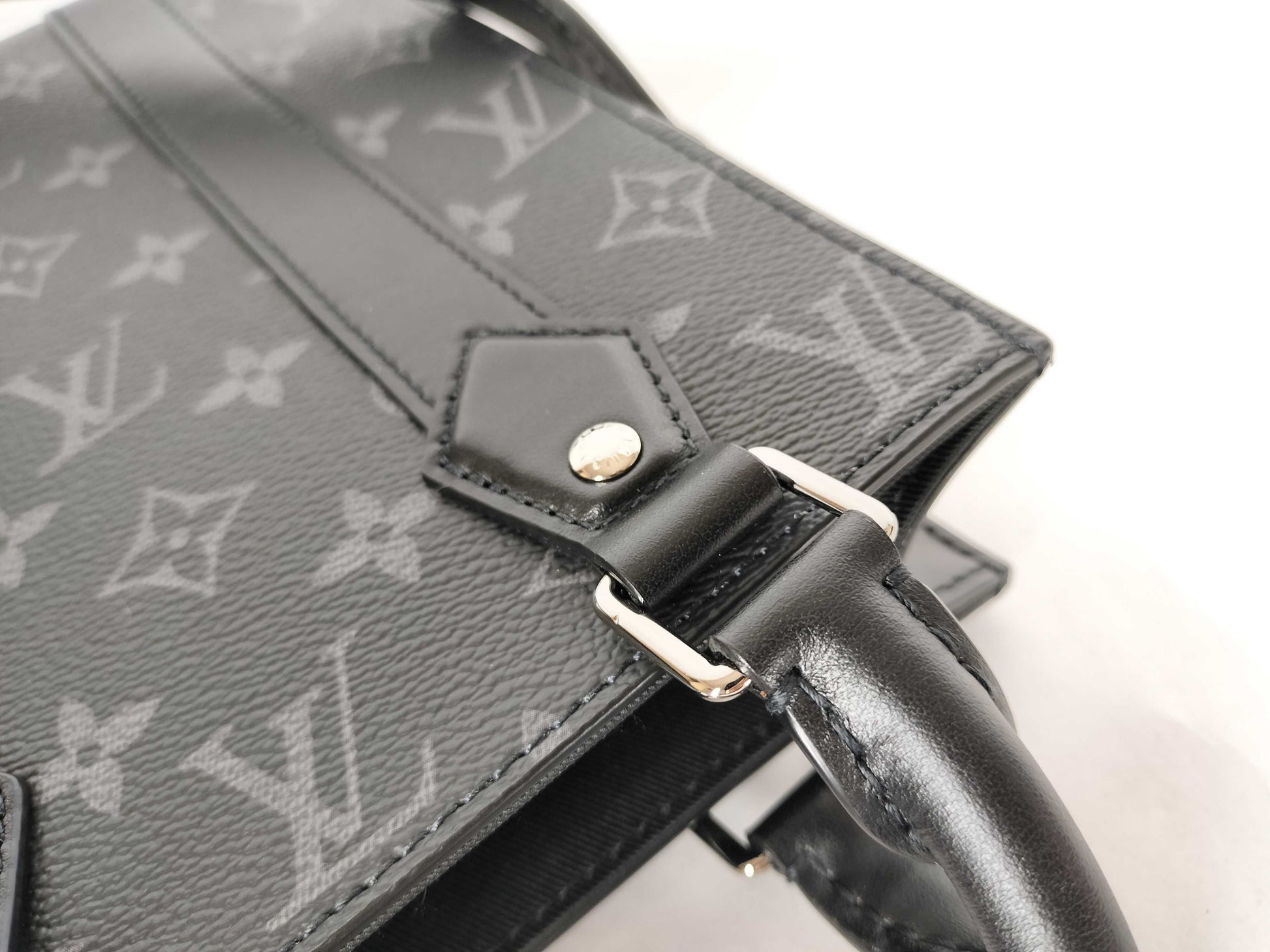LOUIS VUITTON Monogram Eclipse Sac Plat MINI Shoulder Bag M46453