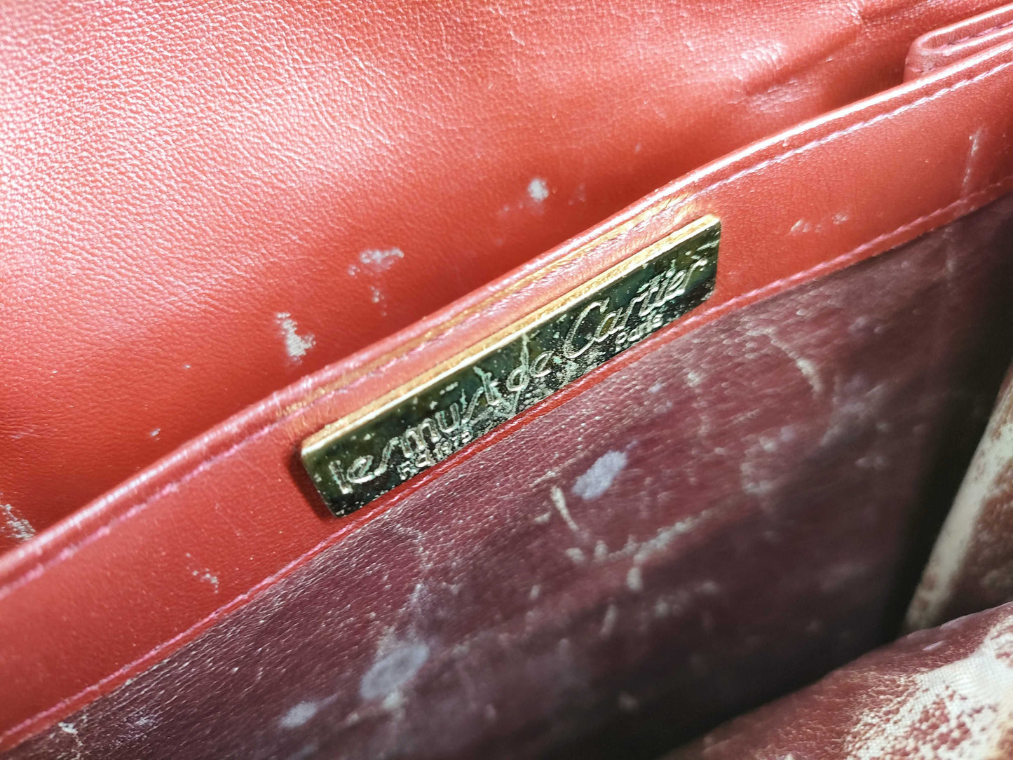 Cartier Must Line Leather Shoulder Bag Bordeaux