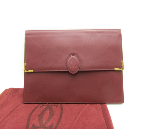 Cartier Must Line Clutch Leather/Bordeaux G Hardware Clutch Bag