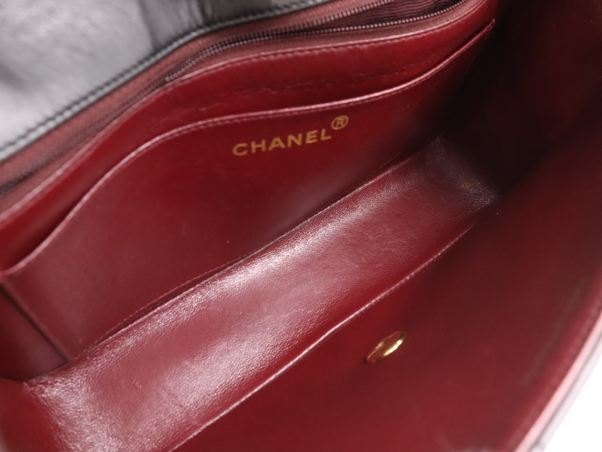 CHANEL Mademoiselle 25 Lambskin Shoulder Bag with Small Flap, Small Chain, Turn Lock, Gold Hardware, Black Seal, Card Included, 2566562