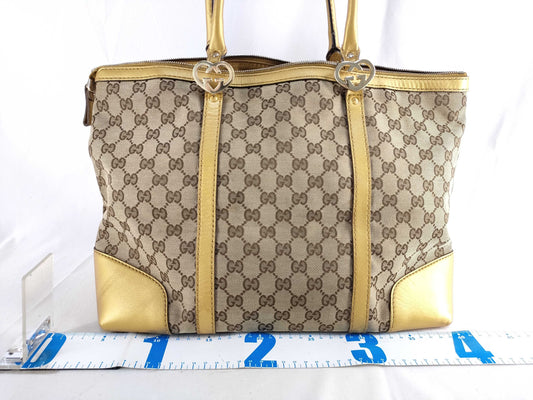 GUCCI Heart GG Canvas Tote Bag
