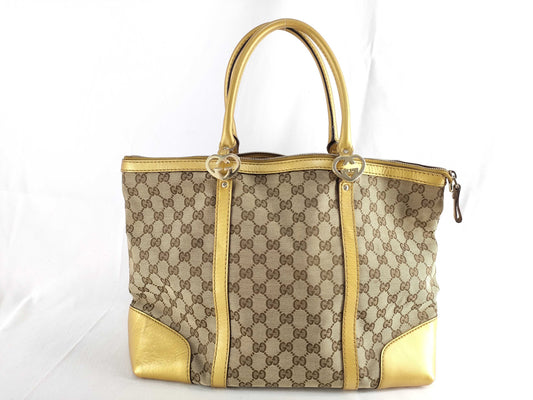 GUCCI Heart GG Canvas Tote Bag