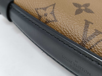LOUIS VUITTON Metis MM Pochette Handbag, Brown PVC Coated Canvas with Gold Hardware, M44876 FO0169, Shoulder Strap, Dust Bag