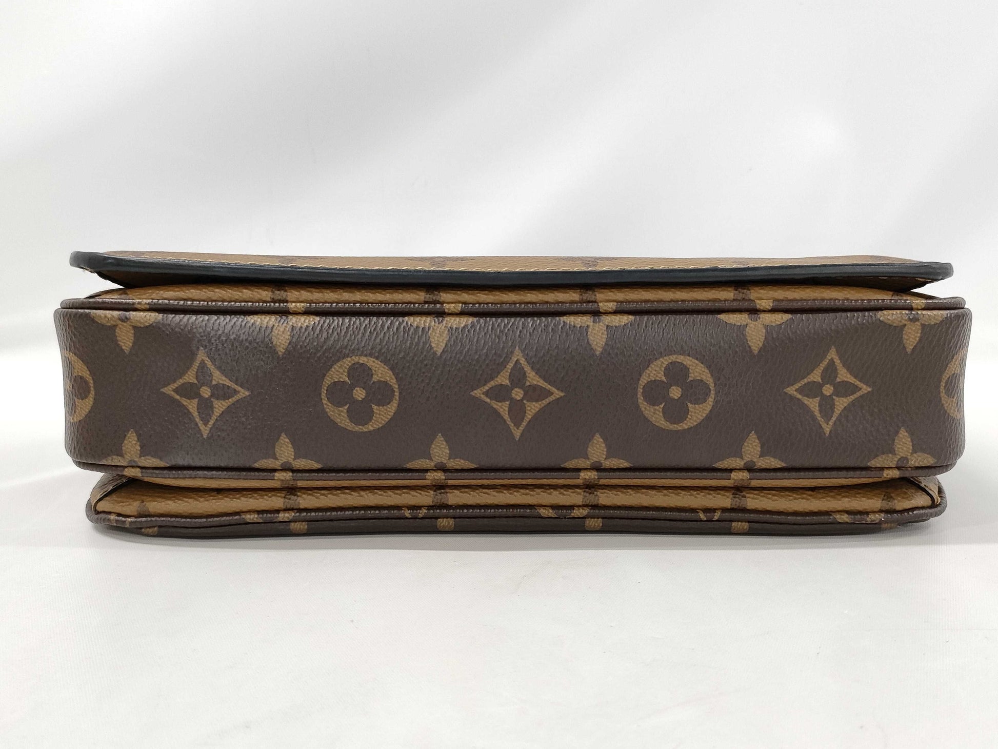 LOUIS VUITTON Metis MM Pochette Handbag, Brown PVC Coated Canvas with Gold Hardware, M44876 FO0169, Shoulder Strap, Dust Bag