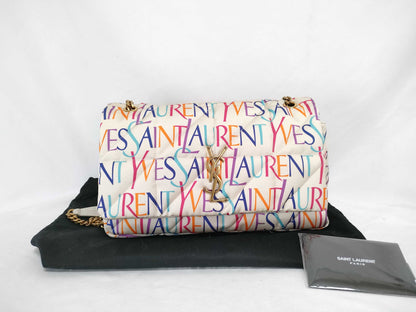 SAINT LAURENT Unused YSL Logo Chain Shoulder Bag