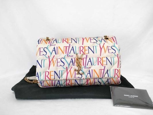 SAINT LAURENT Unused YSL Logo Chain Shoulder Bag