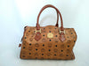 MCM Logogram Boston Bag, Brown, PVC, Handbag