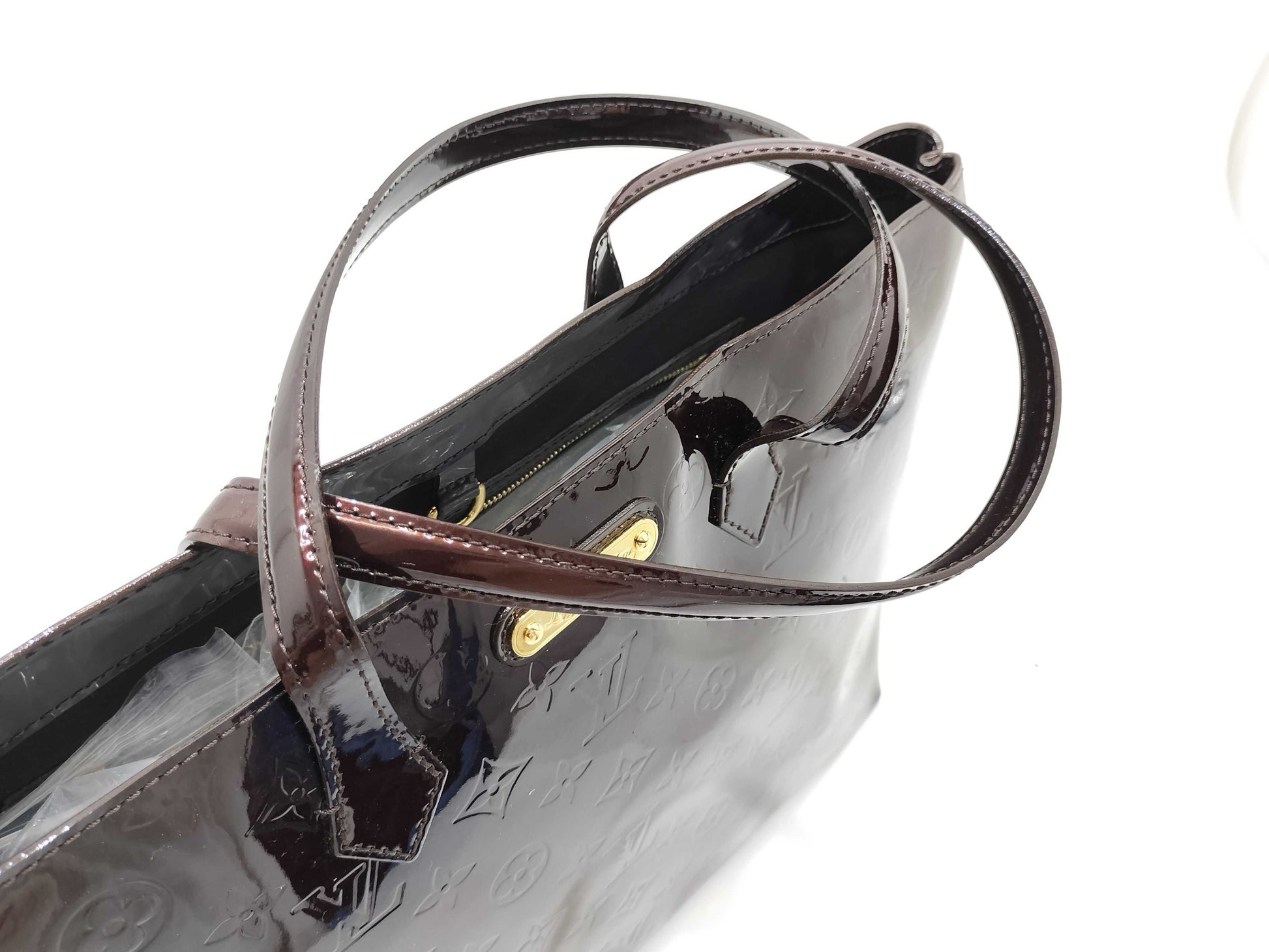 LOUIS VUITTON Vernis Wilshire MM M91645 SN2180 Handbag
